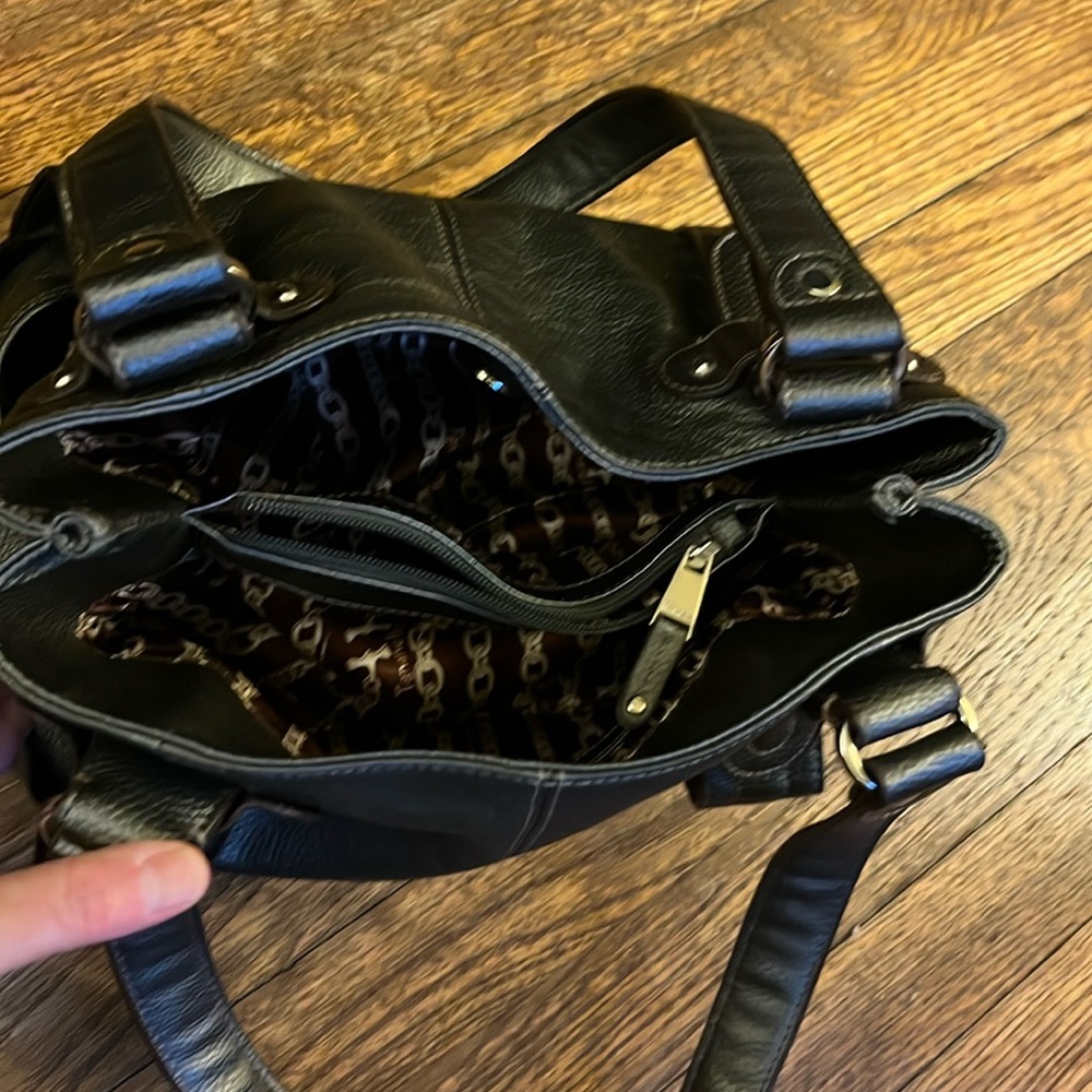 Tignanello shoulder bag pebbled leather gray metallic quiet luxury - Picture 8 of 14